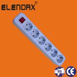 Euro Style 6-Way 16A Power Strip Socket and Switch (E8006ES)