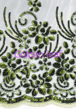 Special Embroidery for 5mm Spangle Pure White Nylon Mesh Mixed Embroidery Wedding Dress (D015-1)