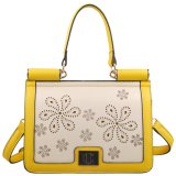 2015 Fashion Style Punching Yellow and White Ladies Handbag (L5012)