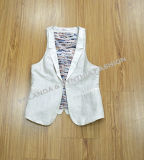 Fashion Ol Suit Collar Fake Pocket Contrast Lining Women's Vest/Women's Top Wear