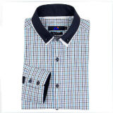 Men's Business Long Sleeve Double Collar Check Shirt