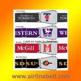 Customised Airplane buckle seatbelt fashion belt with printed logo