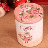 Christmas Orbed Tin Can of Coffee and Sugar