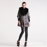 Winter Double-Breasted Fox Fur Collar Women Coat (1-78613)