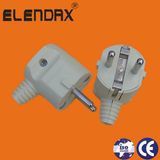 European Style 2 Pin Jack Plug with Grounding (P7056)