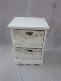 Wood Basket Accent Chest with Willow Drawer