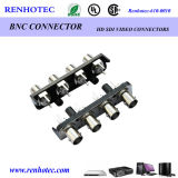 Four BNC Female Straight PCB Mount Connector