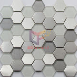 Modern Design Hexagon Shape Glass Mix Stainless Steel Mosaic (CFM971)