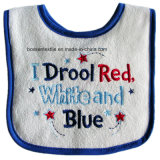 Promotional Cotton Letters Embroidered Custom Terry Baby Bib Pinafore