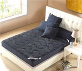 Dark Blue Cotton Corduroy Mattress Cover