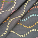 Contemporary Multi-Colour Wave Jacquard Chenille Fabric