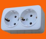 EU Standard Surface Mounted Wall Schuko Socket Outlet Doubel (S6210)