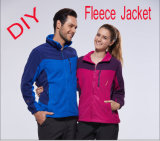 100% Polyester Leisure Outdoor Fleece Jacket, His and Her Anti-Pilling Fleece Jacket / Sports Wear with Colour Matching