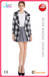 Fashion Brit Style Grid Woolen Winter Coat Overcoat Outerwear Clothing for Women Lady (SR-5003)