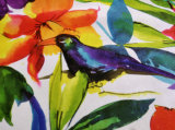 Printed Bird Velvet Upholstery Cloth
