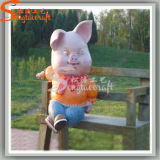 Fiber Glass Park Decoration Artificial Crafts Piggy Statues