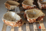 Irregular Shape Honey Onyx Washbasin Stone Sink
