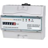 Register Display Three Phase Three Wire DIN Rail Energy Meter