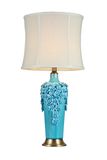 Light Cyan Flower Ceramic Base Table Lamps (MT112078S)