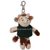 Cow Keychain Stuffed and Plush Toy with Different Color Clothes (GT-006880)
