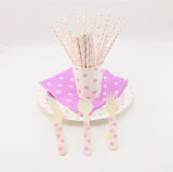 Baby Pink Color Polka DOT Design Disposable Party Tableware