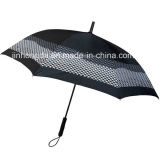White Mesh Printing Straight Rain and Sun Umbrella (YSC0017)
