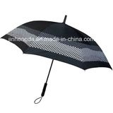 White Mesh Printing Straight Rain and Sun Umbrella (YSC0017)