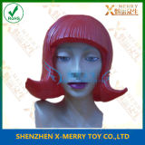 X-Merry Halloween Prop Pretty Red Latex Wigs Head Mask Fancy Dress Costume Cosplay Head Mask