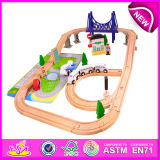 Hot New Product for 2015 Kids Toy Wooden Train Railway Set Toy, Wooden Toy Children Toy Railway Set Toy (WITH 70PCS) W04c019