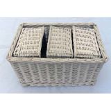 White Wicker Storage Basket (SB037)