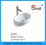 Wholesale Hot Sale Oval Bathroom Vanity Top Vitreous Sink (S2059)