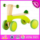 2015 New Arrival Wooden Kid Trike Toy, Interesting Cheap Wooden Tricycle Toy, Green Color Wooden Baby Tricycle Toy in Bulk W16A013