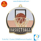 Custom Gold Basketball Medal with Soft Enamel