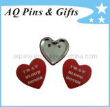 Promotional Gift Heart Shape Tin Button Badge (BT-11)