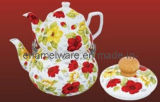 Enamel Kettles and Ceramic Teapot Set (TK607)