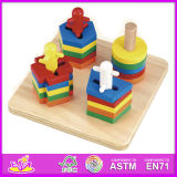 2014 New Kids Wooden Toy Stacking and Shape Puzzle, Popular Children Toy Stacking, Hot Sale Wooden Preschool Toy Stacking W13e015