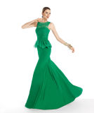 Elegent Green Long Lace Wedding Formal Prom Evening Dress