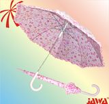 23 Inch Lace Edge Straight Auto Umbrella