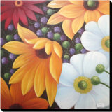 Color Spectacle Handmade Canvas Flower Oil Painting