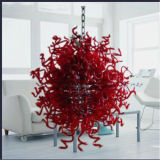 Round Red Blown Glass Chandelier Lighting for Decoration Home