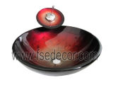 Hand Painted Art Glass Sink