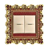 Brass Wall Power Socket with Antique Patterns (YXC001 RG)
