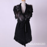 Fashion Wool Outer Wear with Fox Wool Collar (1-15463)