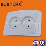 European Style Flush Mounted Double 2 Pin Socket Outlet (F2209)