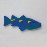 Unfinished Wooden Fish with Shaker Pegs, Unassembled