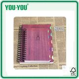 Vintage Double Black Spiral Notebook Diary Agenda Divider with PP Tab