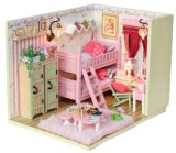 DIY Wooden Doll House with Light and Furniture M006