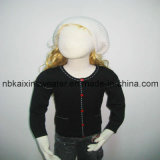 Girl's Black Intarsia Pullover Sweater (KX-CG74)