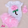 Chidren Apparel Baby Clothing Romper Set Pink Girl Bodysuit Party Carters with 3pes