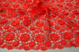 Bright 3D Floral Water Soluble Embroidery Fabric Design